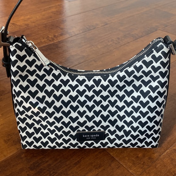 Kate Spade Sam Icon Modernist Hearts Jacquard Small Shoulder Bag - Picture 5 of 14